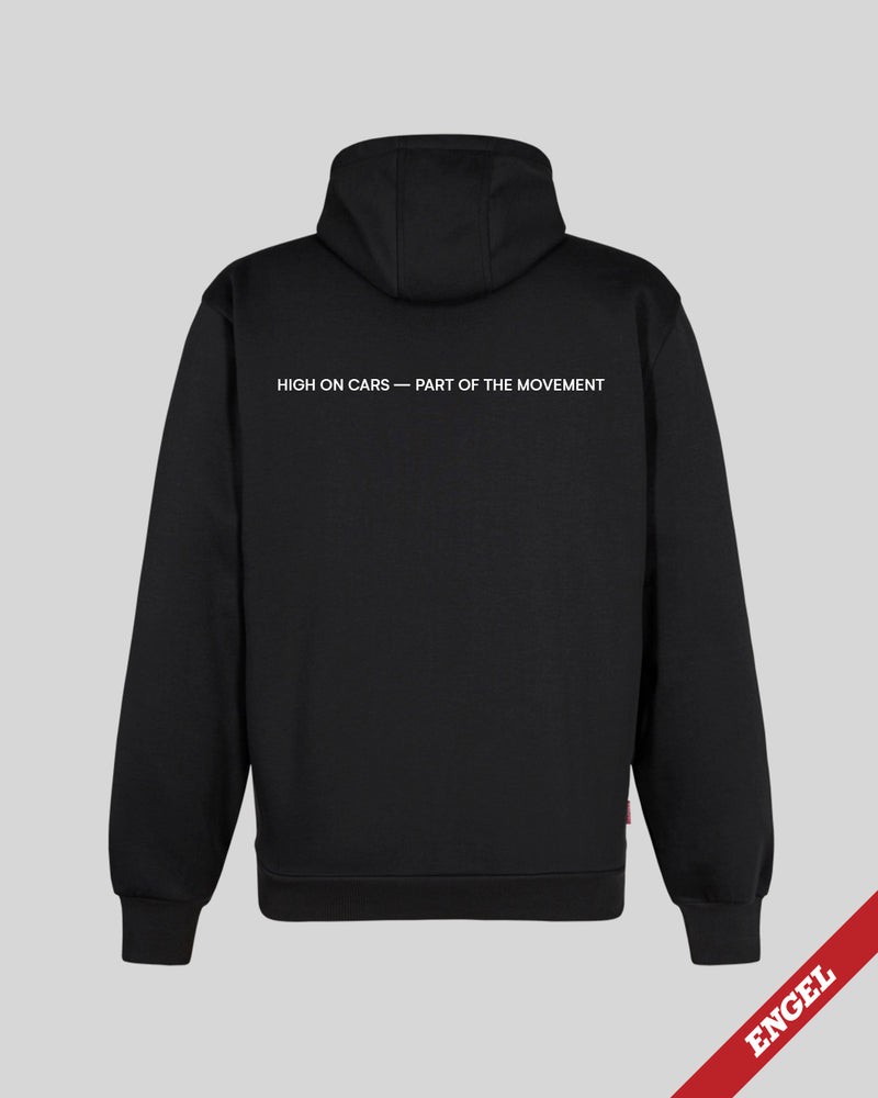 Midnight Black Hoodie - med lynlås