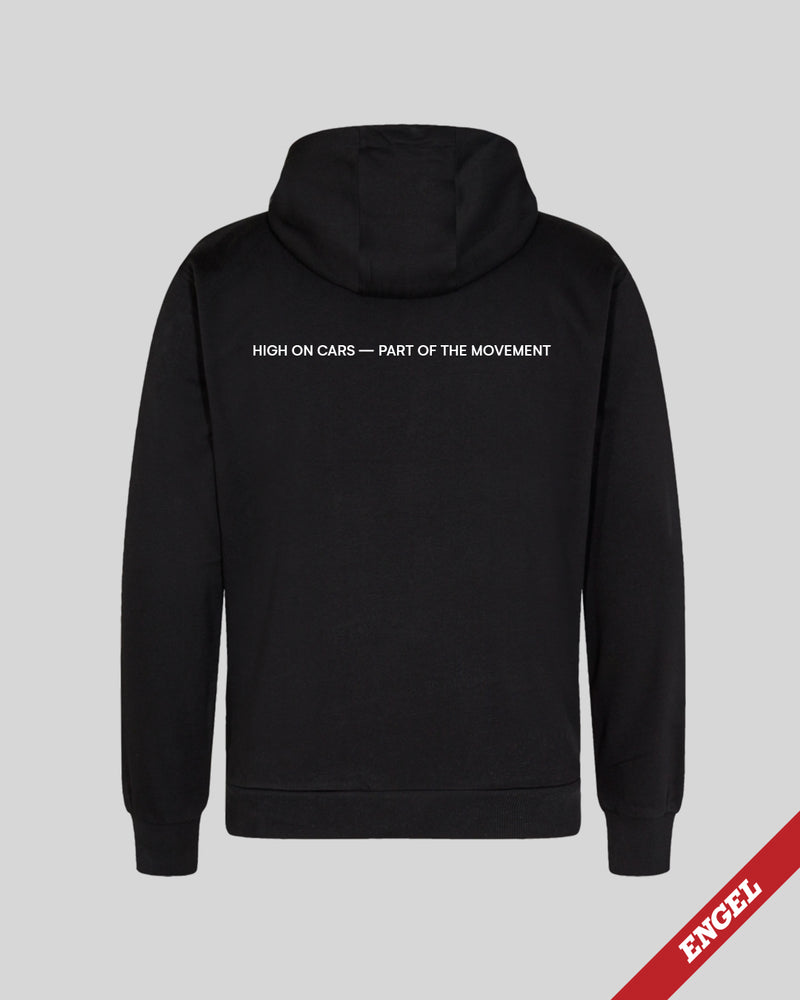Midnight Black Hoodie - uden lynlås